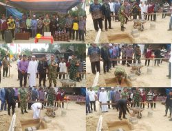 Kodim 0321/Rohil Ikuti Ground Breaking Jembatan Garuda Secara Virtual Dari Kecamatan Pujud