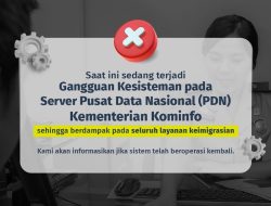 Server PDN Gangguan, Imigrasi Tetap Layani Perlintasan dan Permohonan Paspor