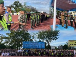 Komandan Kodim 0321/Rohil Hadiri Apel Gelar Pasukan Operasi Lilin 2025 di Mapolres Rohil