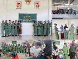 Sambut HUT ke-80 Persit KCK, Kodim 0321/Rohil Gelar Donor Darah